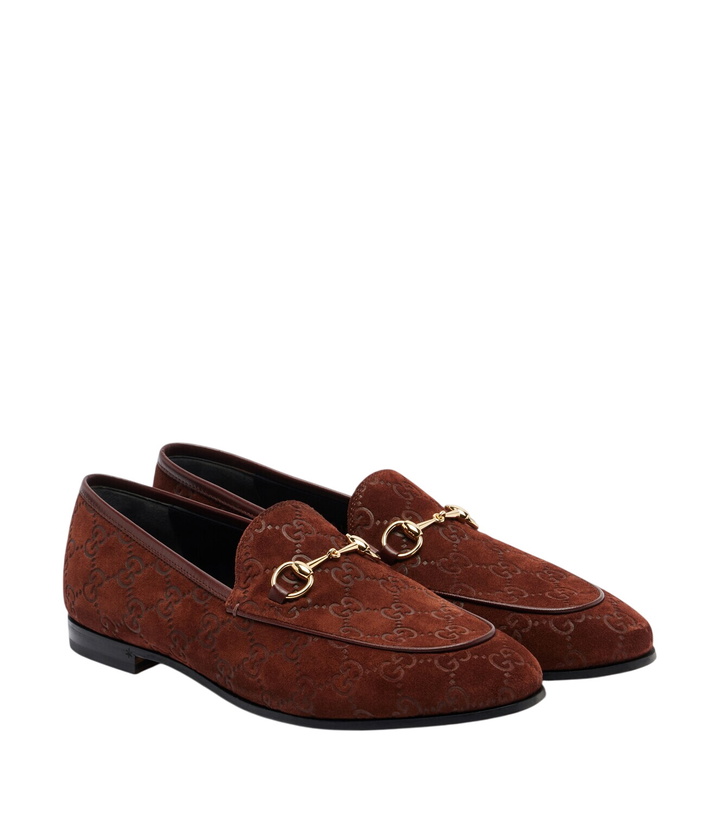 Photo: Gucci Jordaan Horsebit GG suede loafers