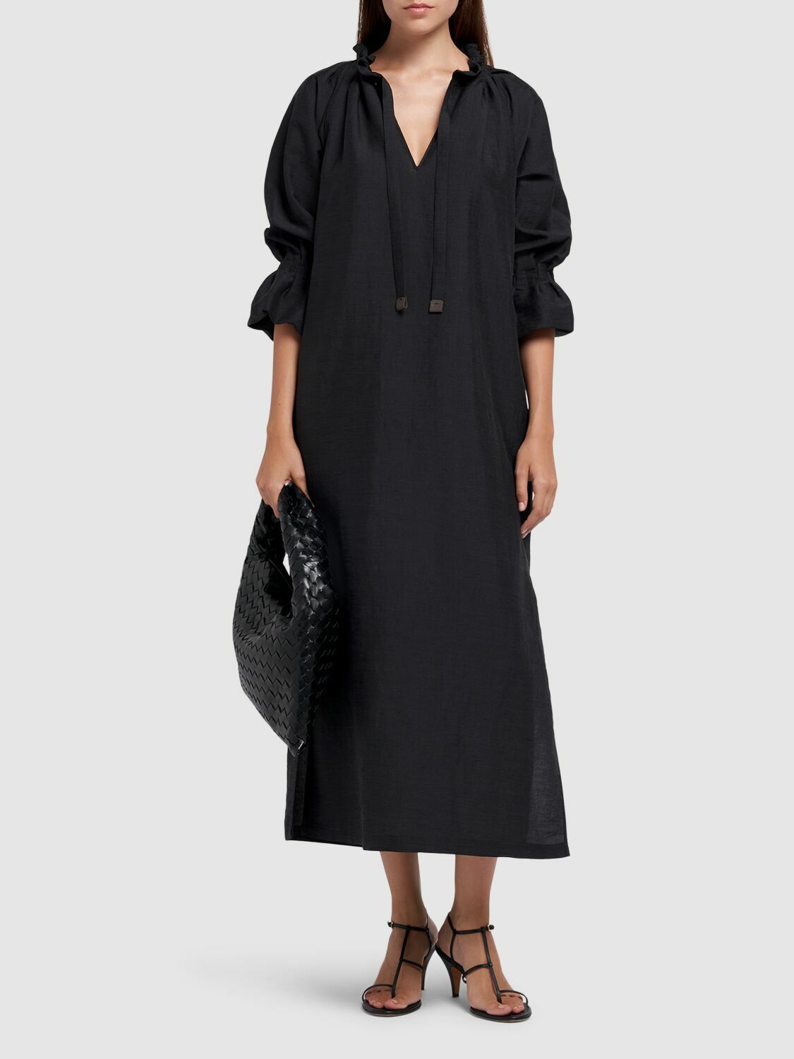 ☆MaxMara☆入手困難☆エレガントLinen & Silk Long Dress/JENE Long linen and silk dress, gold | 