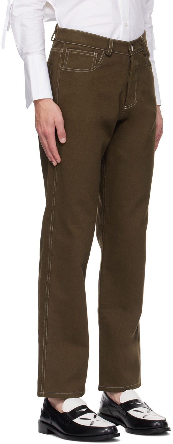 Carlota Barrera Brown Straight-Leg Jeans