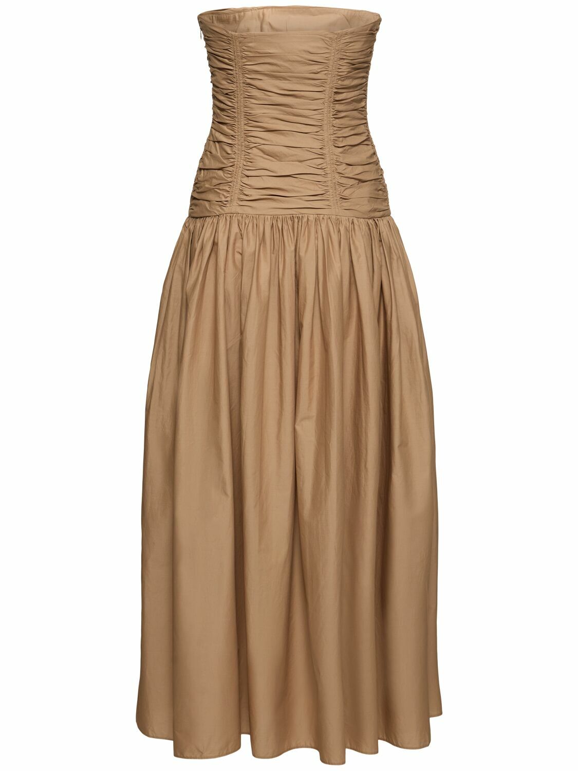 MATTEAU Strapless Drop Waist Poplin Long Dress Matteau MATTEAU Strapless Drop Waist Poplin Long Dress Matteau
