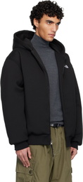 The North Face Black 'Leather Pack' Insulated Hoodie Jacket
