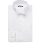 TOM FORD - White Slim-Fit Wing-Collar Pleated Bib-Front Cotton Tuxedo Shirt - White