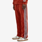 Needles Men's Velour Narrow Track Pant in Brick