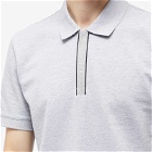 Alexander McQueen Men's Logo Tape Polo Shirt in Light Pale Grey