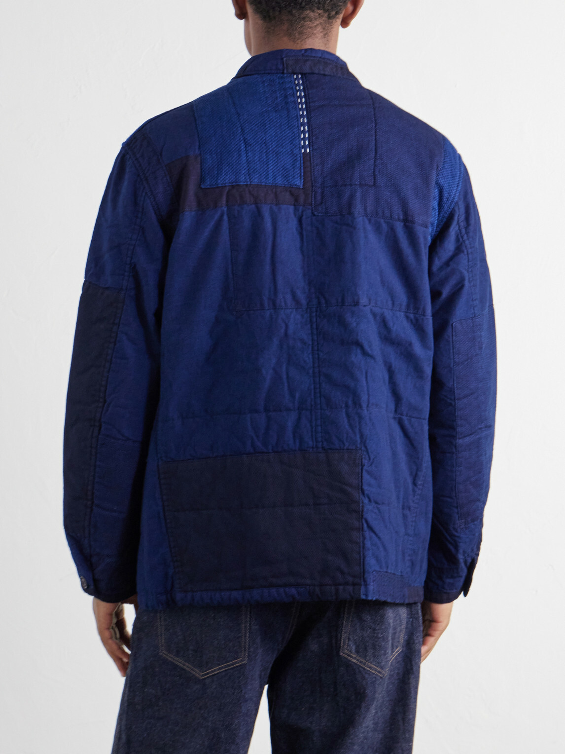 Blue Blue Japan - Nenrin Patchwork Cotton Jacket - Blue
