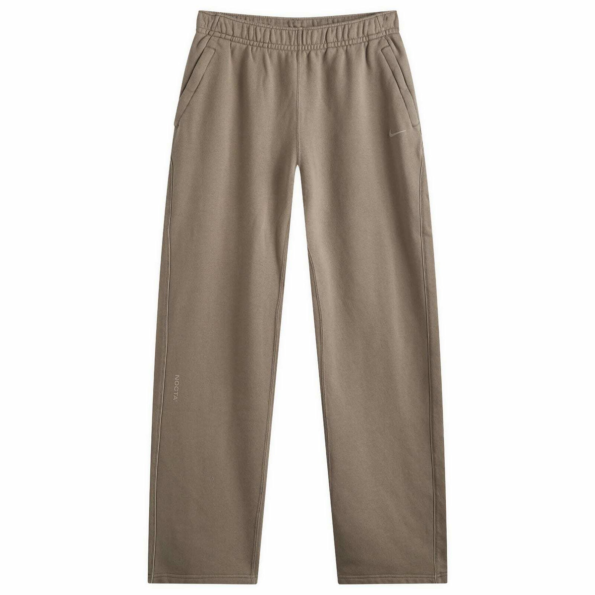 Nike Nocta Cardinal Stock Fleece Open Hem Pant in Olive Grey