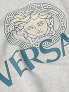 Versace - Slim-Fit Logo-Print Cotton-Jersey T-Shirt - Gray