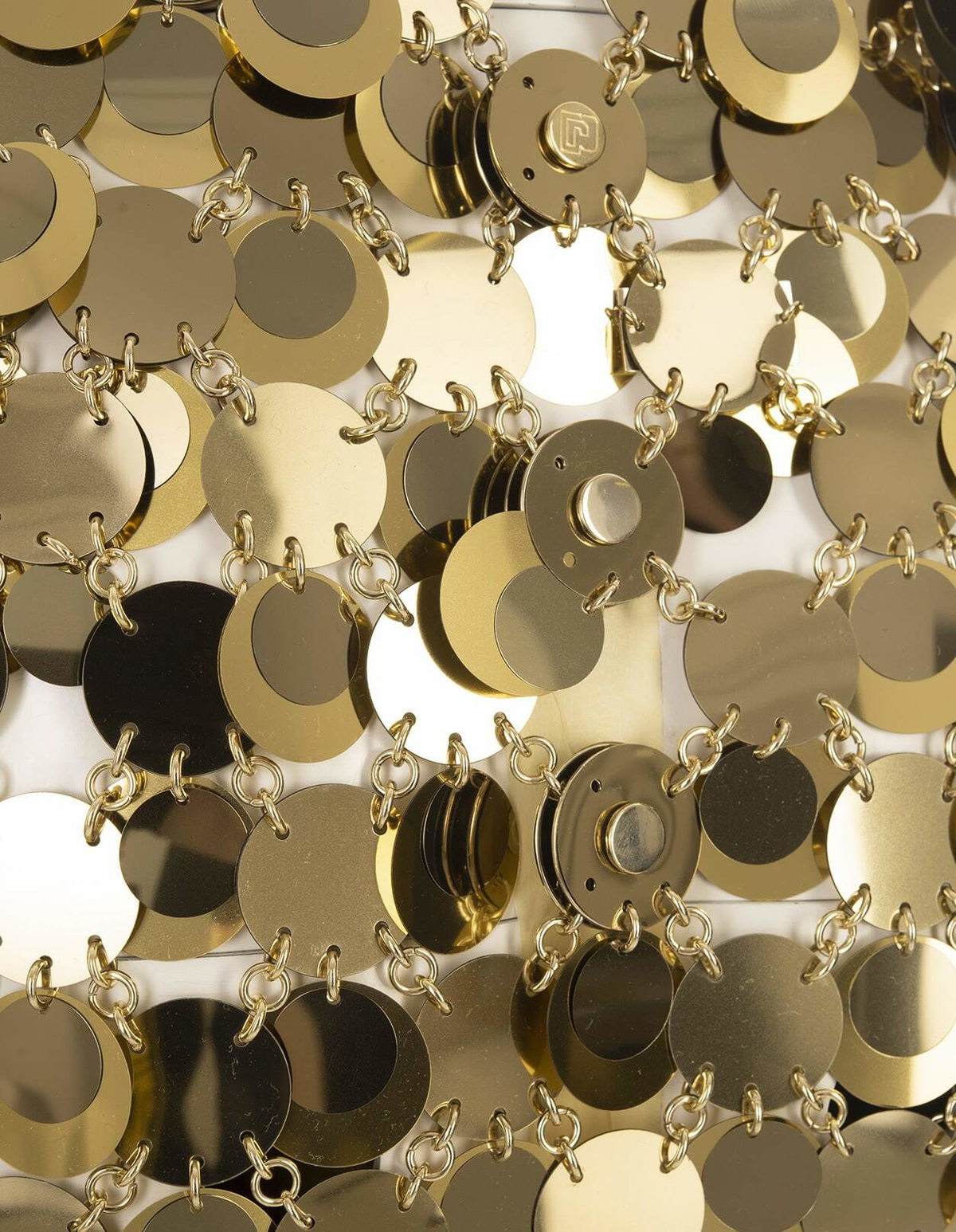 Paco Rabanne Mini Skirt With Golden Mirror Effect Discs