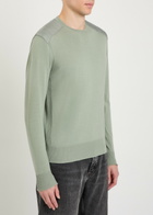 Belstaff Kerrigan Panelled Shoulders Wool-blend Jumper Khaki