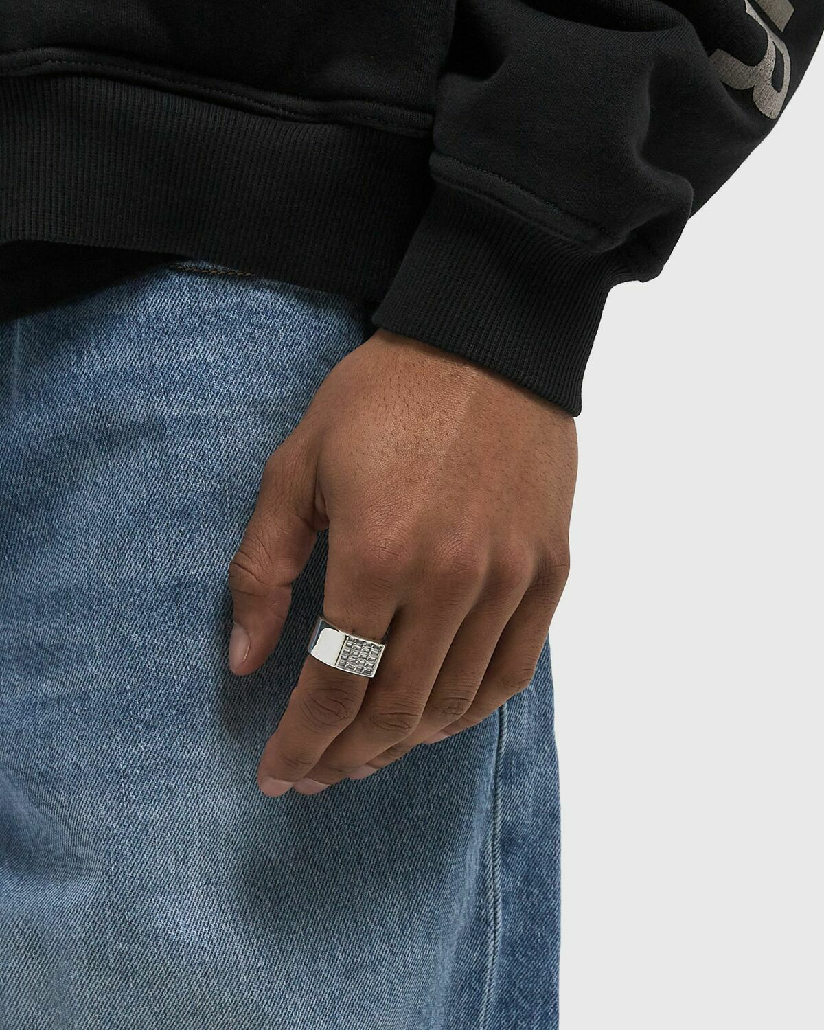 【関税込み】Hatton Labs シルバー Craquelure リング Hatton Labs CRAQUELURE RING White Mens Jewellery Hatton Labs