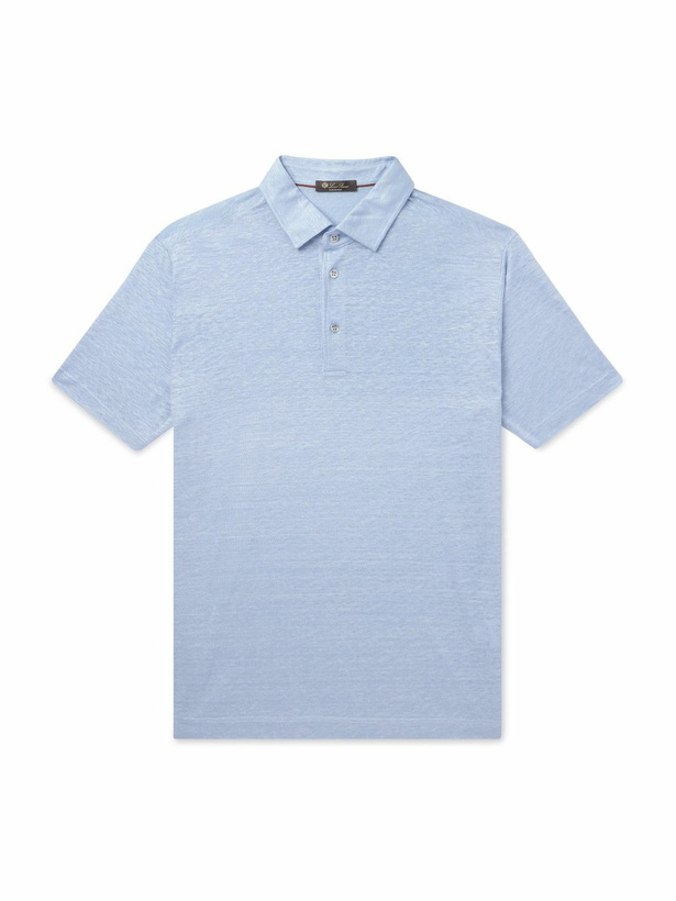 Photo: Loro Piana - Linen Polo Shirt - Blue
