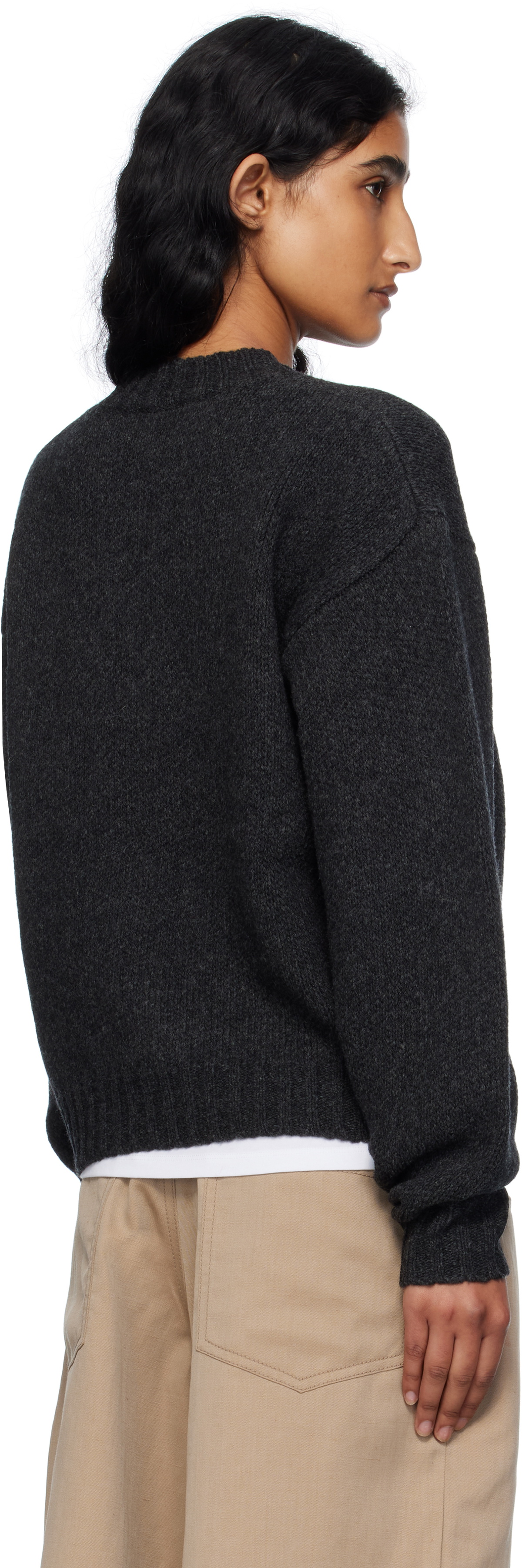 6397 Gray High Neck Sweater