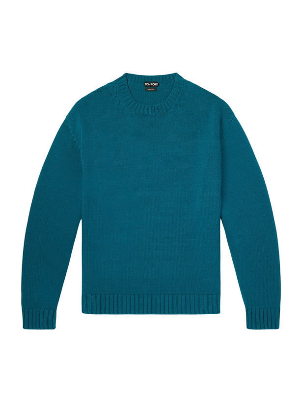 Photo: TOM FORD - Wool and Cashmere-Blend Sweater - Green