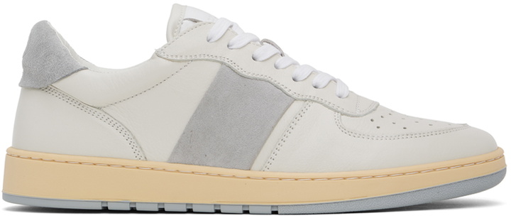 Photo: COLLEGIUM Off-White & Gray Pillar Destroyer Low Sneakers