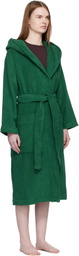 Tekla Green Terry Hooded Bathrobe