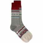 Beams Plus Men's Nordic Sock in Grey Base