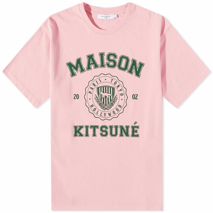Photo: Maison Kitsuné Men's Varsity Comfort T-Shirt in Strawberry