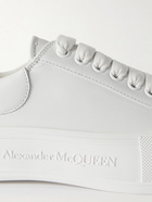 Alexander McQueen - Exaggerated-Sole Rubber-Trimmed Leather Sneakers - White