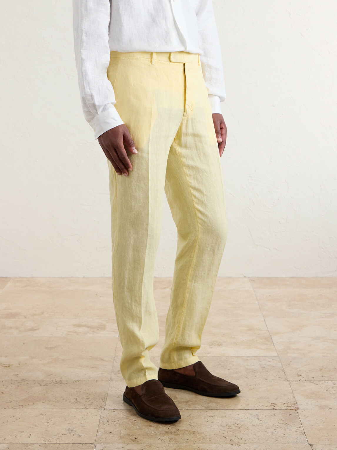 Boglioli - Straight-Leg Linen Suit Trousers - Yellow