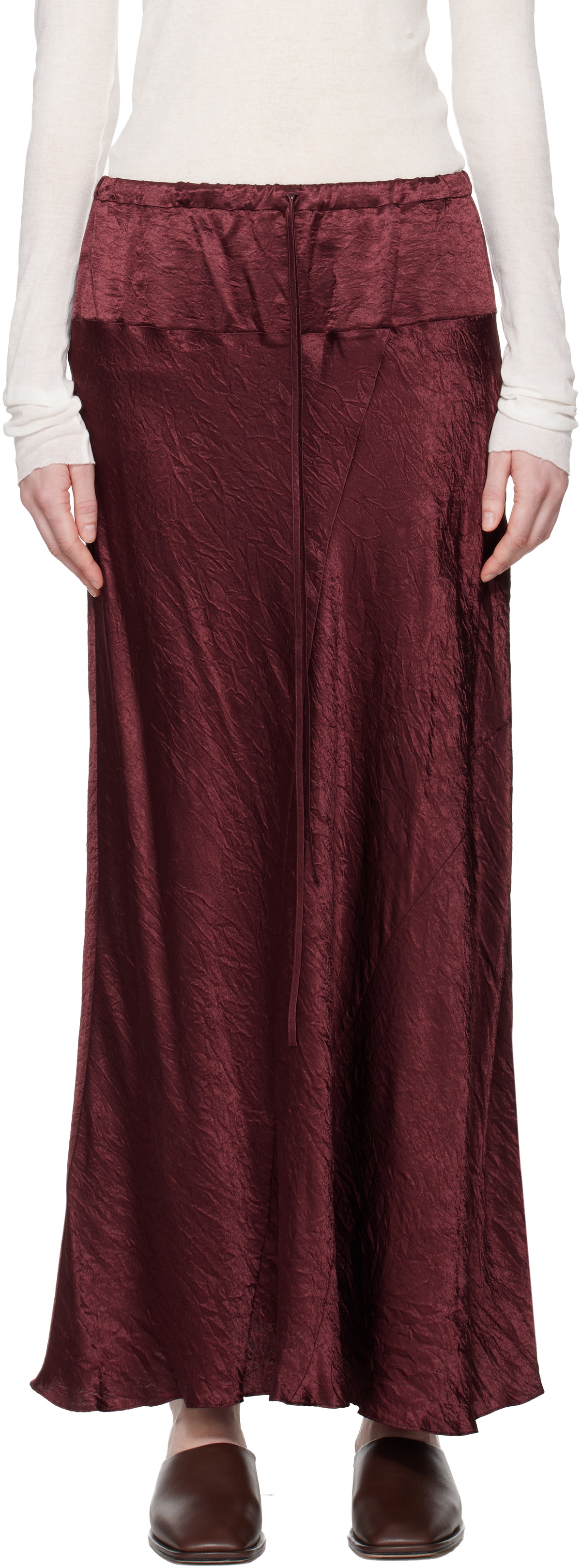 Lauren Manoogian Burgundy New Luster Maxi Skirt