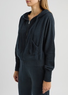 Crush Cashmere Rio Hooded Cashmere Sweatshirt Navy