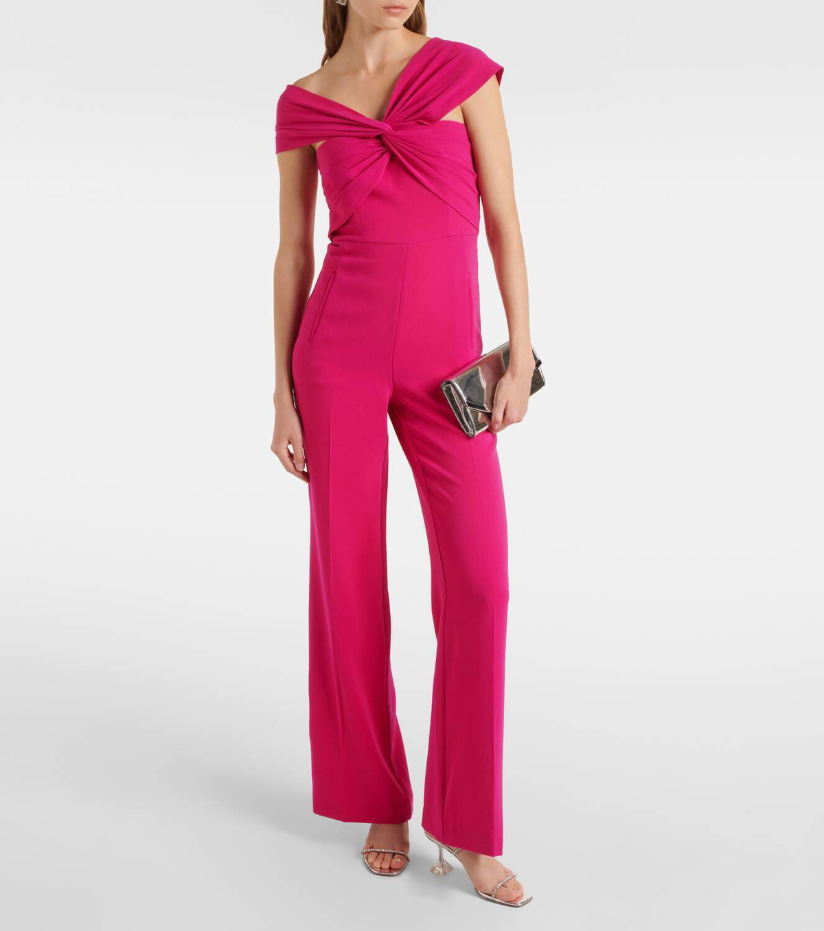 Roland Mouret Gathered cady wide-leg jumpsuit