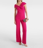 Roland Mouret Gathered cady wide-leg jumpsuit