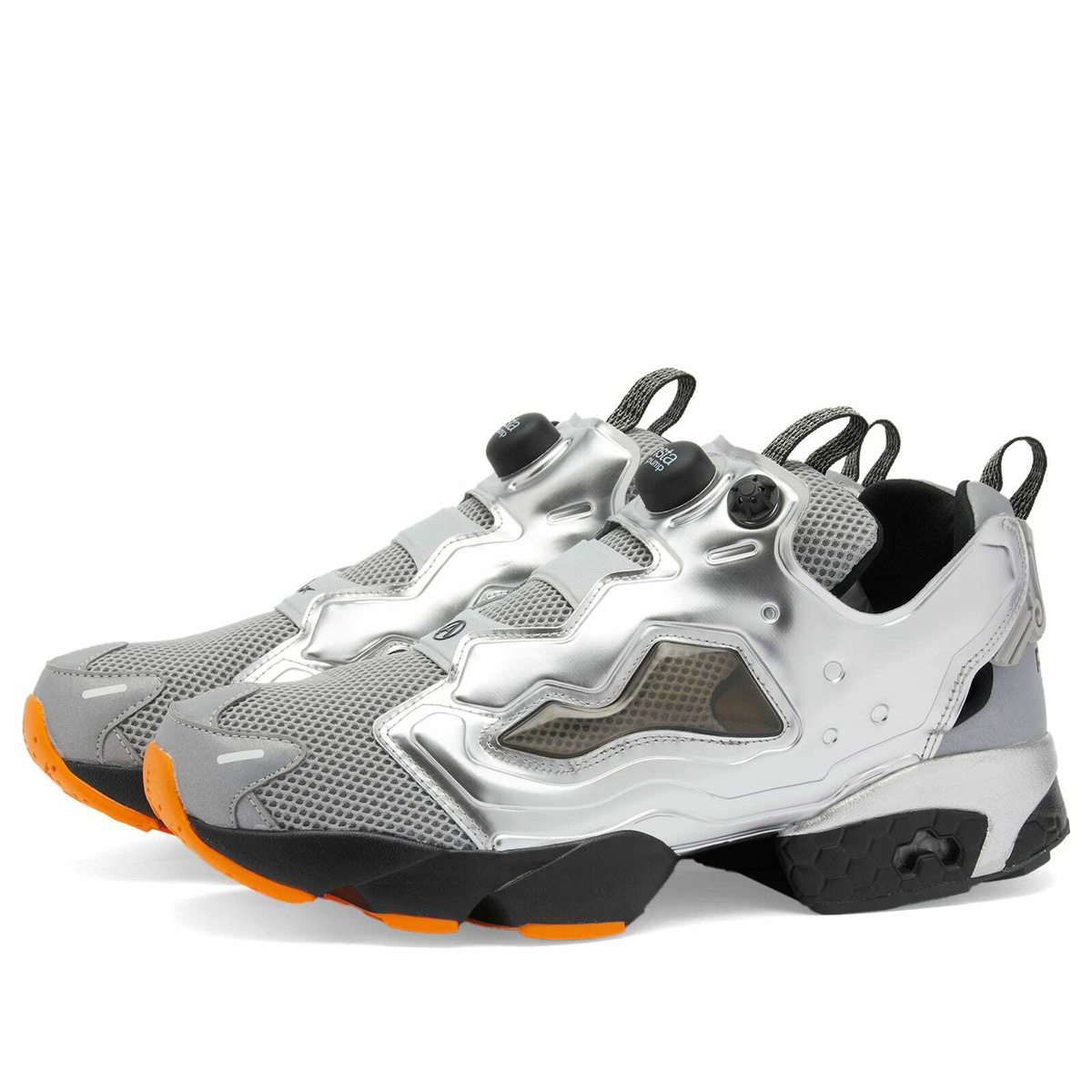 Reebok x ARIES Instapump Fury 94 Sneakers in Silver/Black/Orange