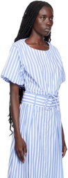 Staud Blue & White Ellington Blouse