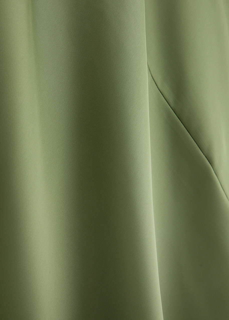 Norma Kamali Maria Satin Maxi Dress Mid Green