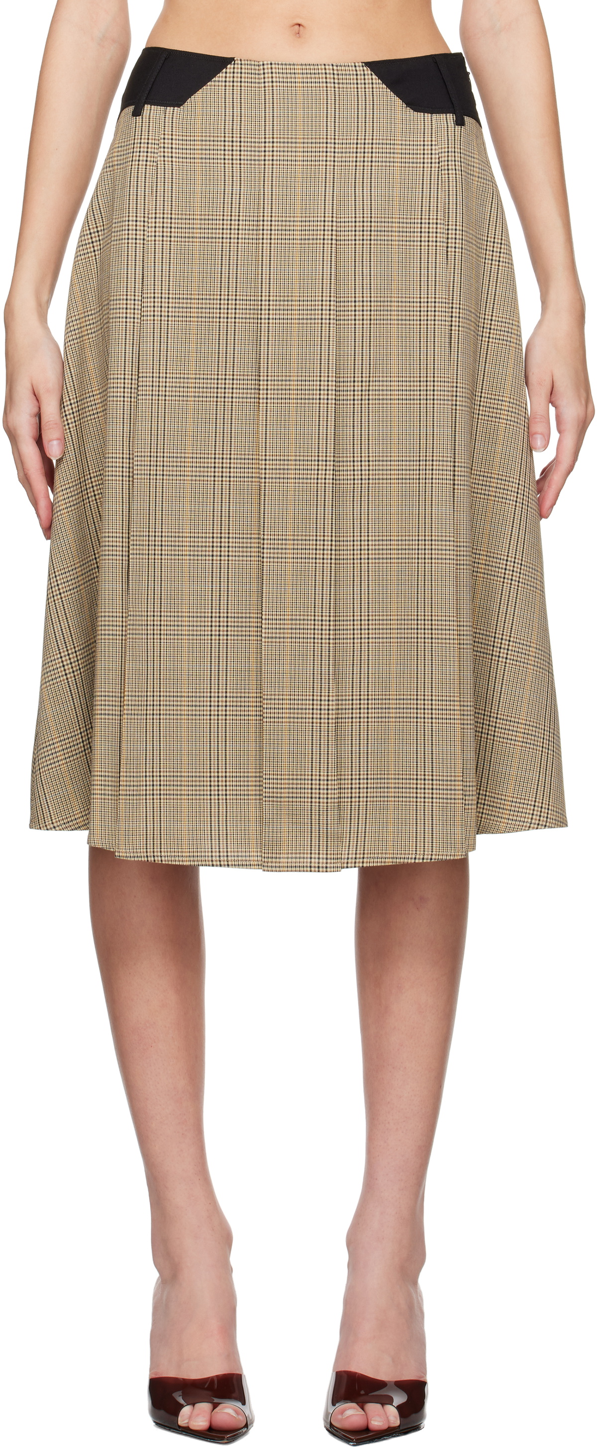 Miaou Beige Albra Midi Skirt