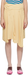 Kiko Kostadinov Yellow Kukri Draped Midi Skirt