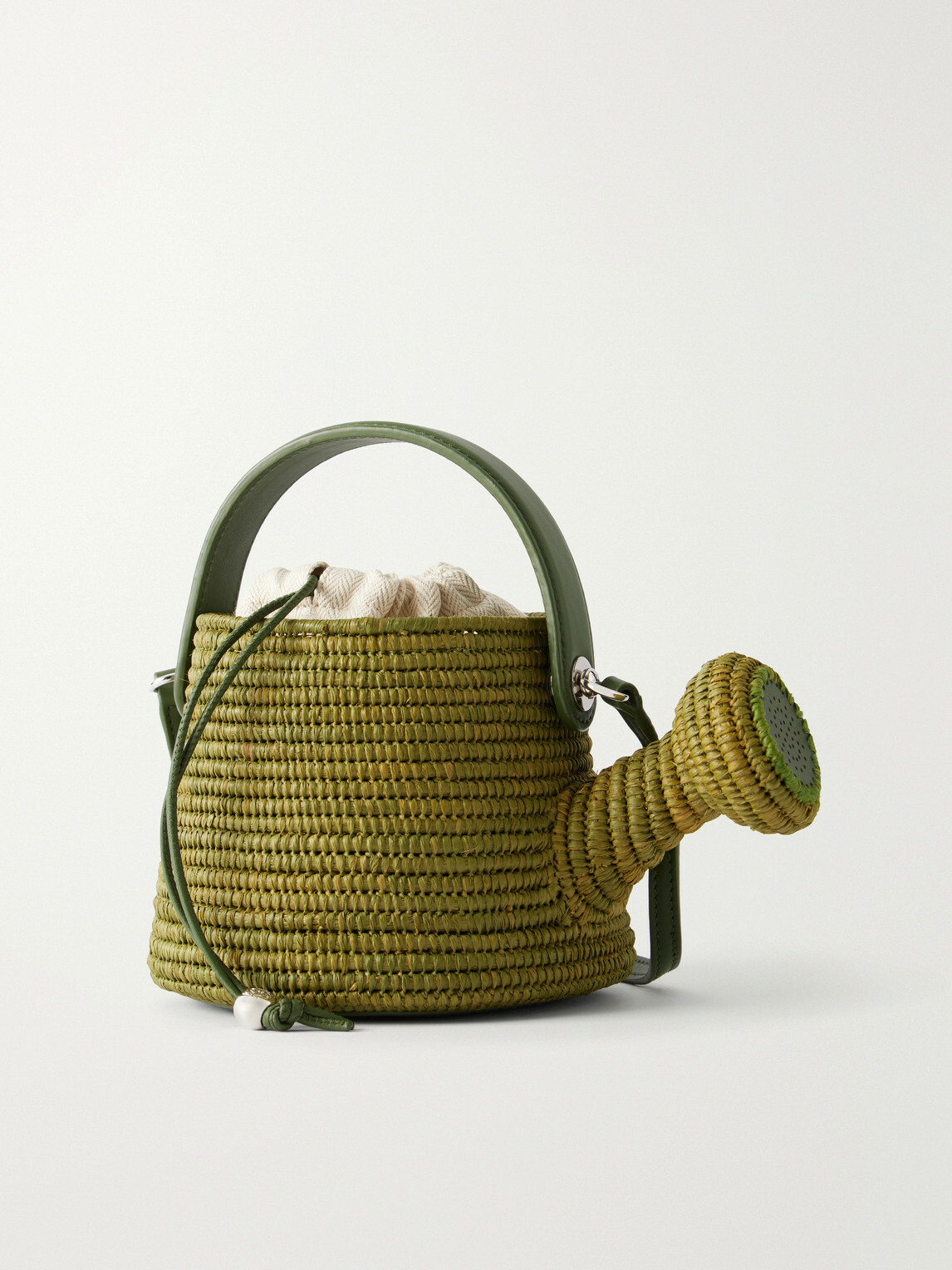 LOEWE - Paula's Ibiza Watering Can Leather-Trimmed Raffia Messenger Bag