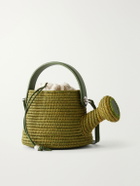 LOEWE - Paula's Ibiza Watering Can Leather-Trimmed Raffia Messenger Bag