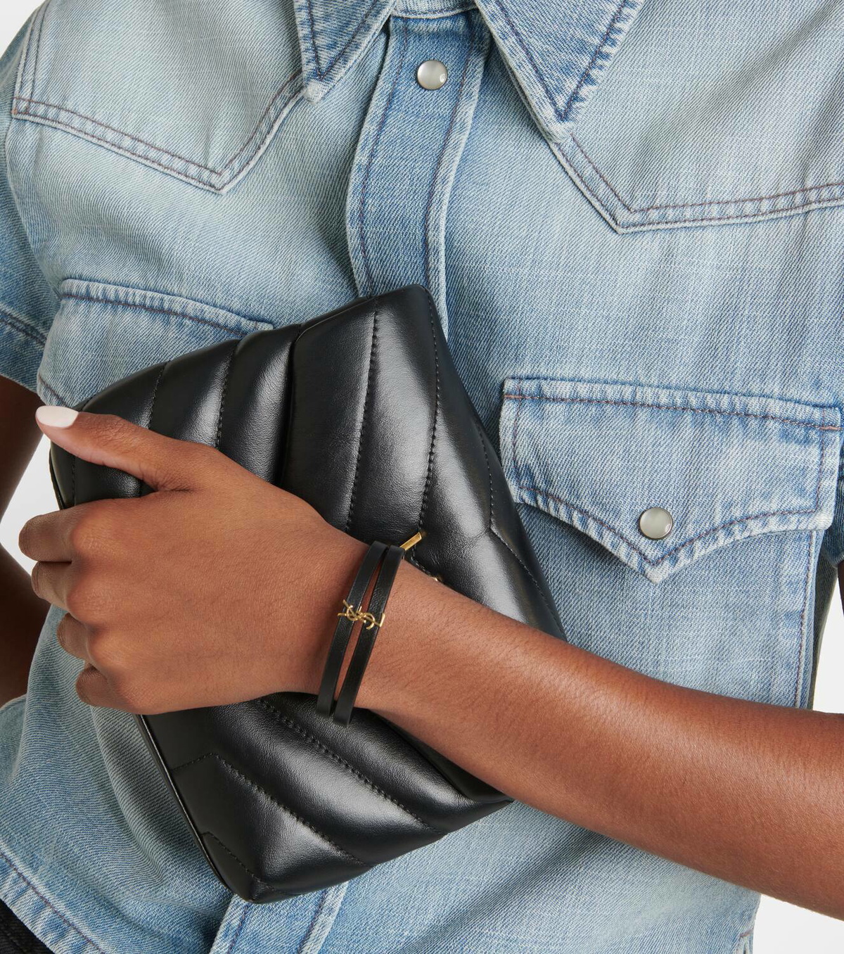 ブレスレット SAINT LAURENT CASSANDRE LEATHER BRACELET Saint Laurent Cassandre leather bracelet Saint Laurent