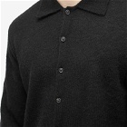 Our Legacy Men's Evening Polo Shirt in Black Fuzzy Alpaca