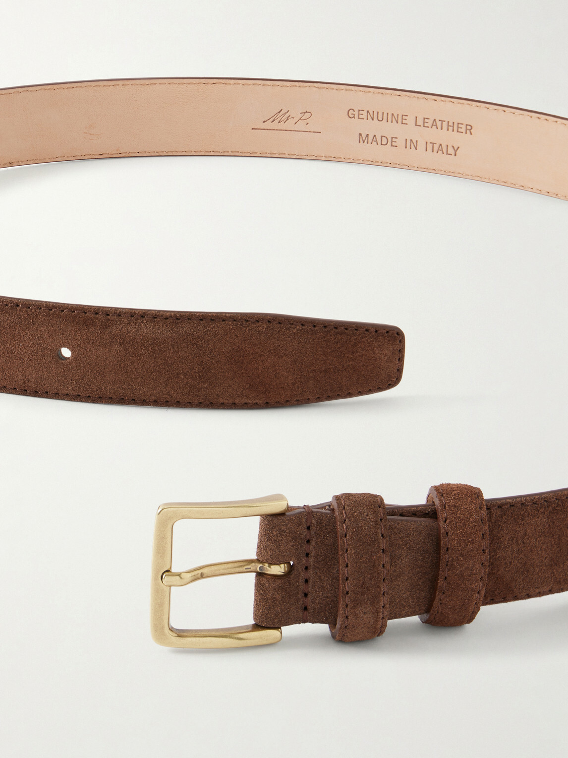 Mr P. - 3cm Suede Belt - Brown