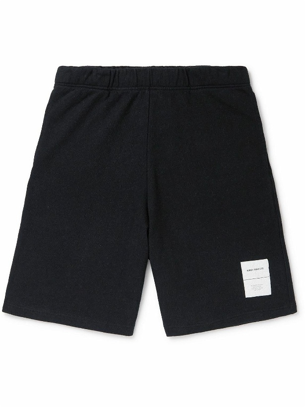 Photo: Norse Projects - Vanya Straight-Leg Logo-Appliquéd Organic Cotton-Jersey Shorts - Black