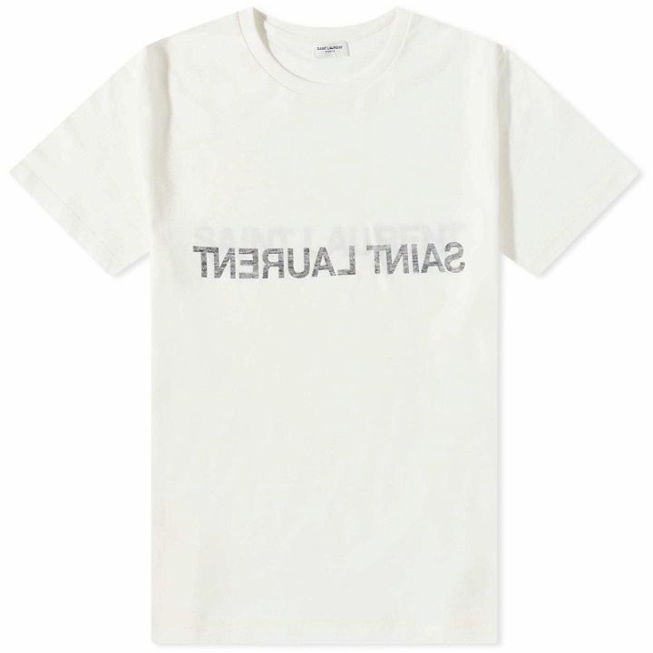 Photo: Saint Laurent Men's Reverse Logo T-Shirt in Natural