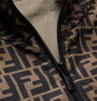 Fendi - Reversible Hooded Logo-Print Shell Jacket - Brown