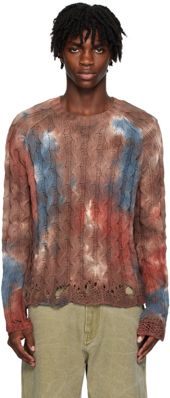 Photo: Acne Studios Brown Distressed Sweater