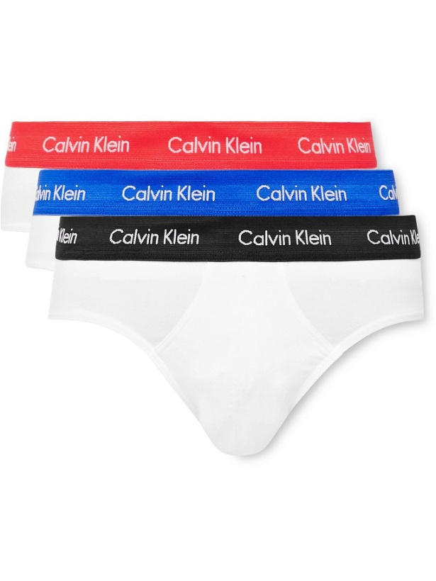 Photo: CALVIN KLEIN UNDERWEAR - Three-Pack Stretch-Cotton Briefs - White