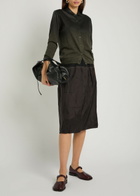 Maison Margiela Coated Wool-blend Cardigan Dark Green