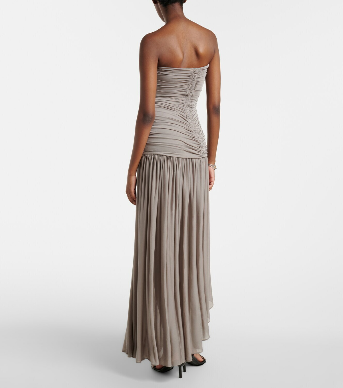 Christopher Esber Ruched asymmetric midi dress
