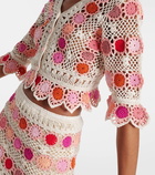 Anna Kosturova Bouquet floral cotton crochet top