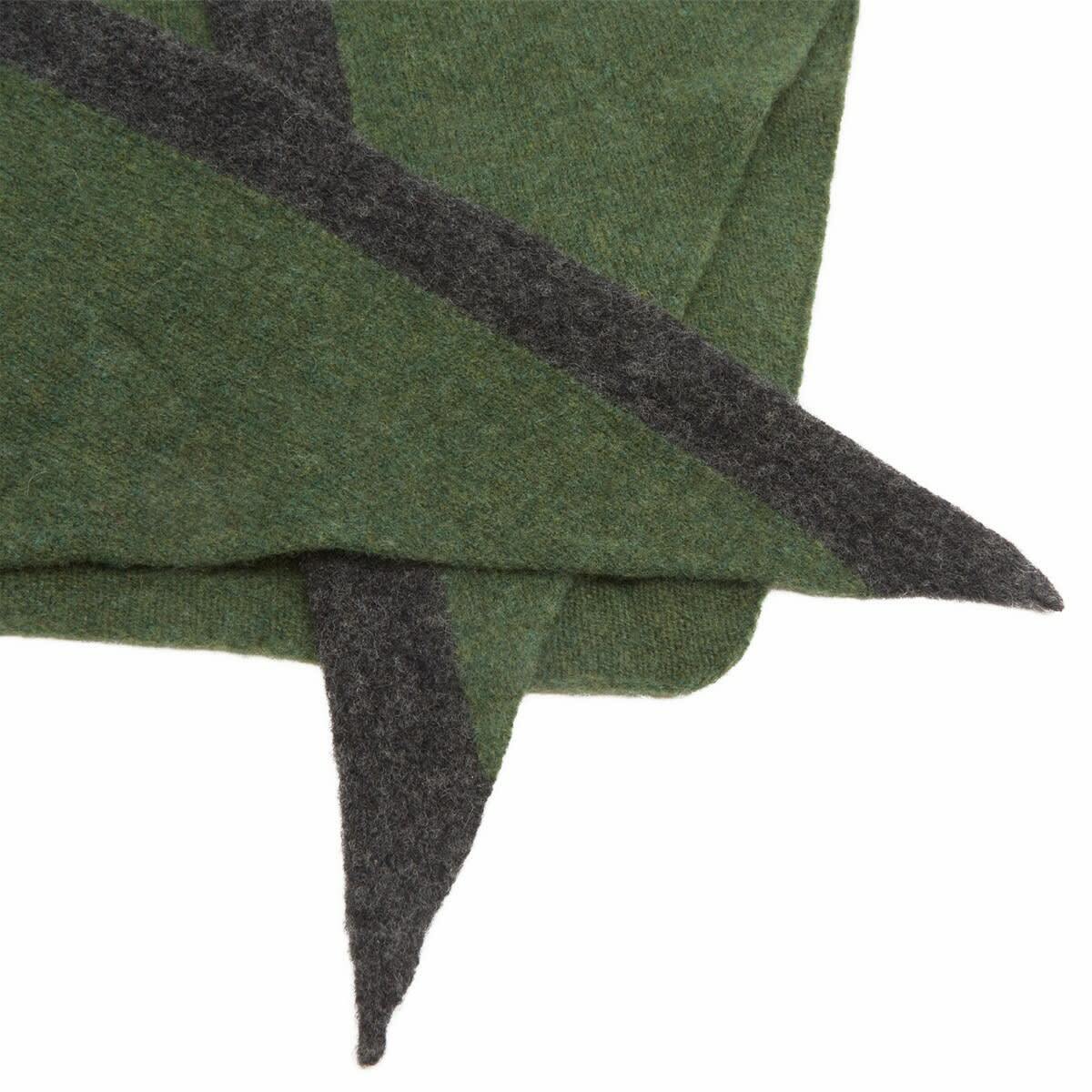 MHL by Margaret Howell Men's Tipped Scout Scarf in Green/Charcoal 