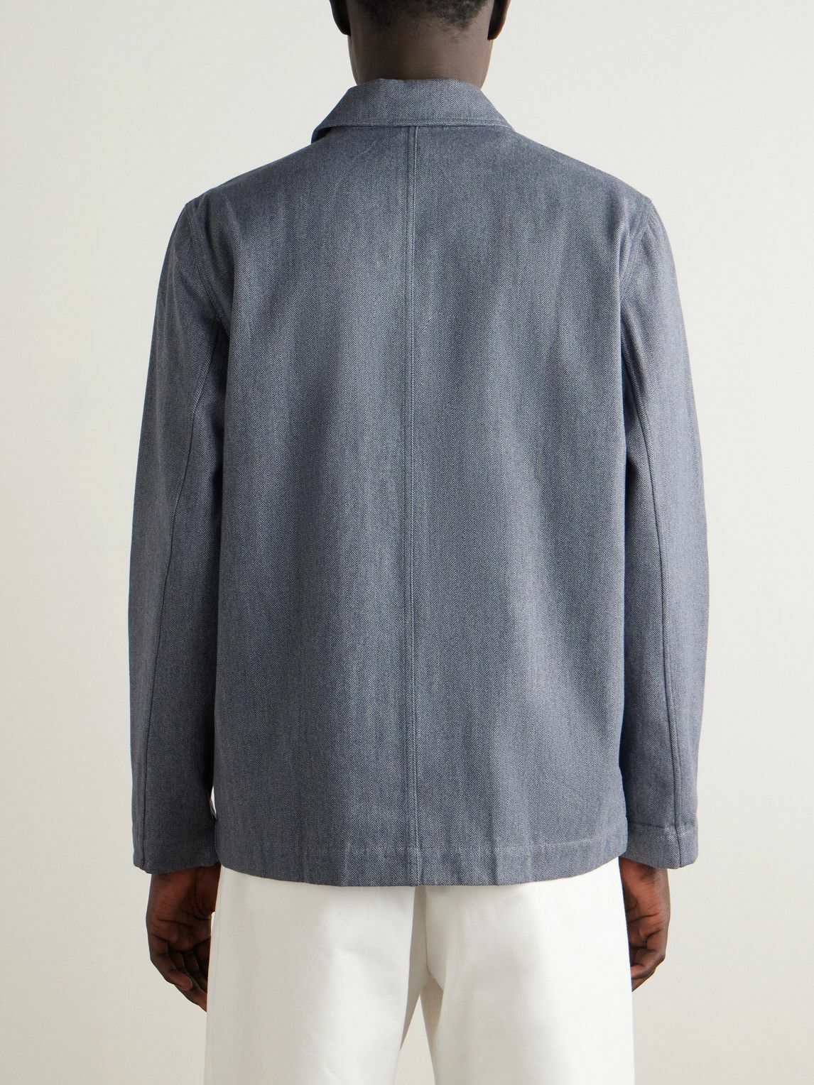 Frescobol Carioca - Belford Herringbone Cotton and Cashmere-Blend Jacket - Blue
