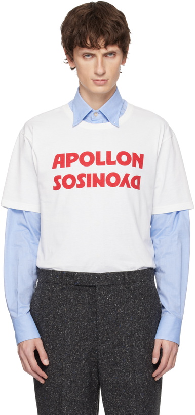 Photo: Valentino White Cotton 'Apollon Dyonisos' T-shirt