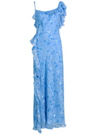 Rixo Ester Devoré Silk-blend Maxi Dress Blue