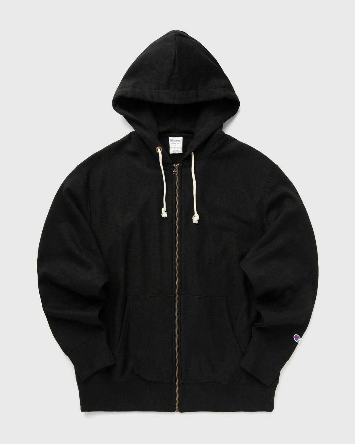 CHAMPION Full Zip Hoodie Sweatshirt Black Mens Hoodies/Zipper